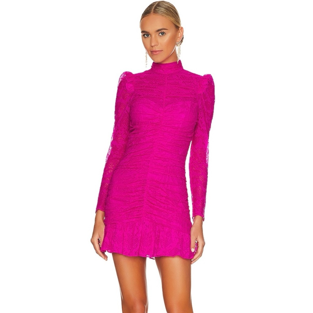 SAYLOR Pink Sweetheart Long Sleeve Sheath Dress